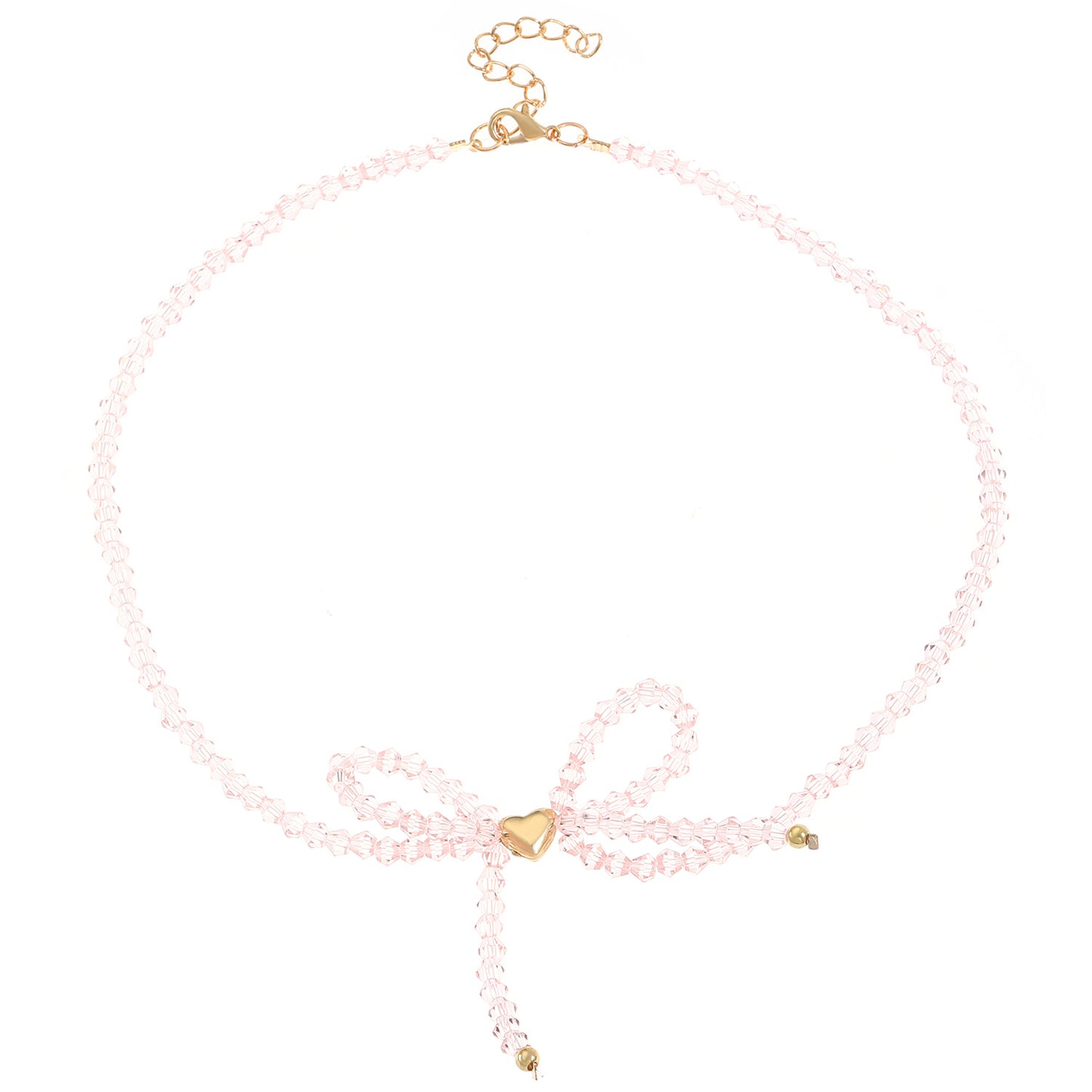 Women's Dopamine Crystal Bow Beaded For Graceful Personality Necklaces