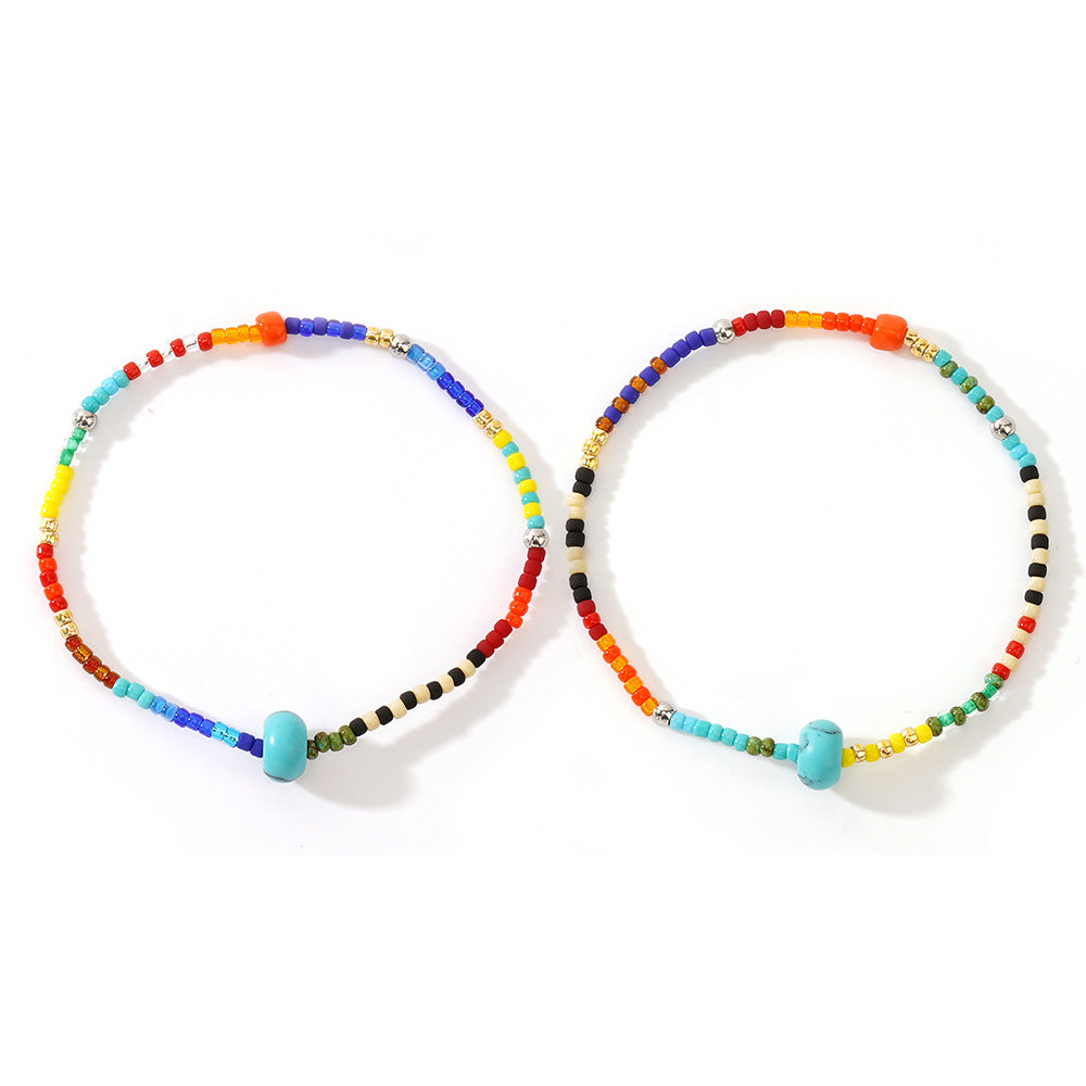 Steel Beads Blue Pine Abacus Bead Bracelets