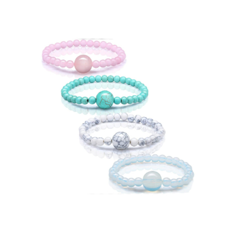Volcanic Rock White Turquoise Natural Stone Bracelets