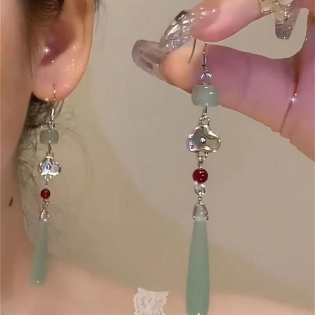 Women's National Fashion Cheongsam Elegant Bamboo Fan Earrings