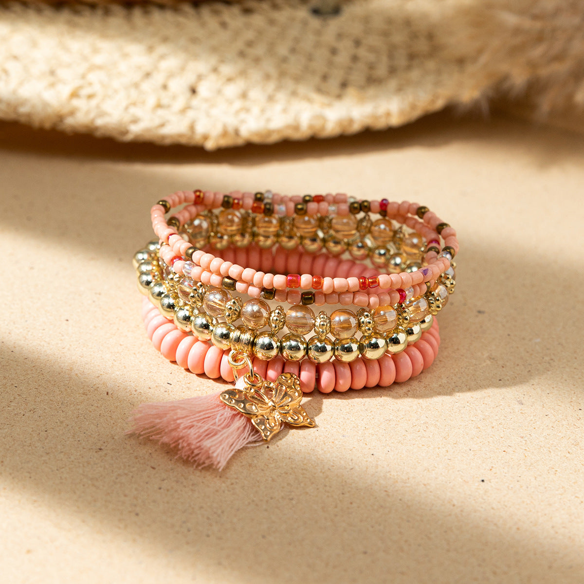 Style Bohemian Bead Design Sense Niche Contrast Bracelets