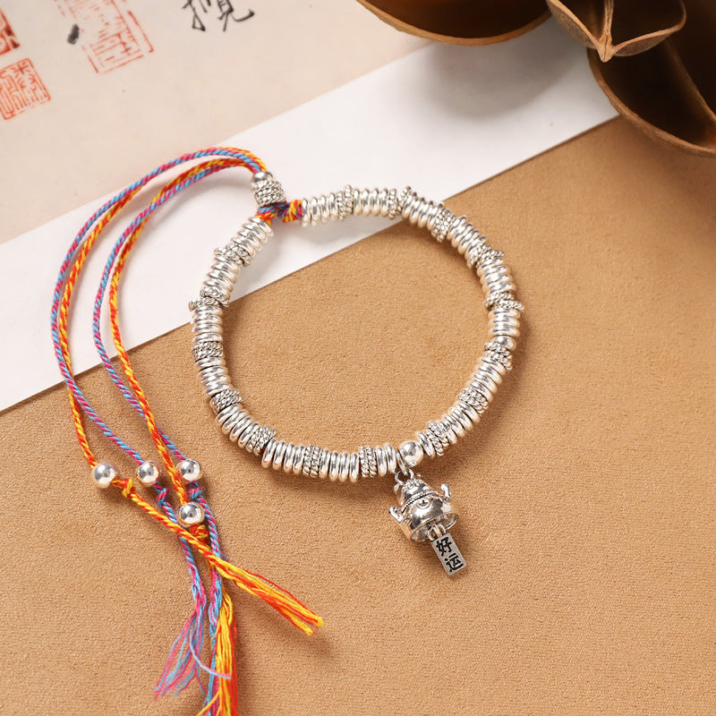Women's & Men's Rub Cotton String Woven Broken Sier Coil Retro Ethnic Bracelets