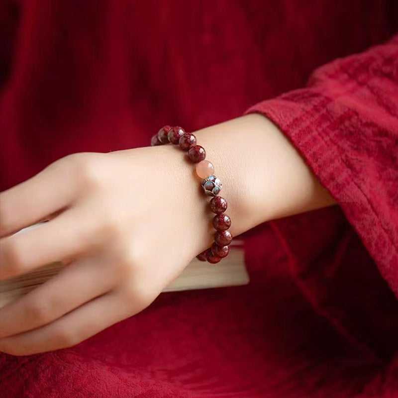 Women's & Men's Heart Cinnabar Buddha Beads Life Dragon Bracelets