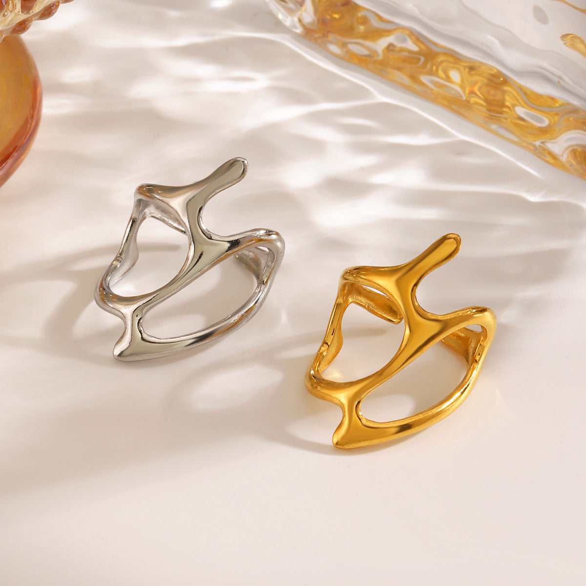 Steel Shaped Open Personalized Hip Hop Rings