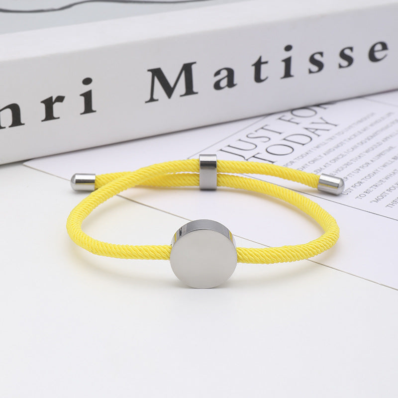 Women's & Men's Printing Material Round Adjustable Stainless Steel Bracelets