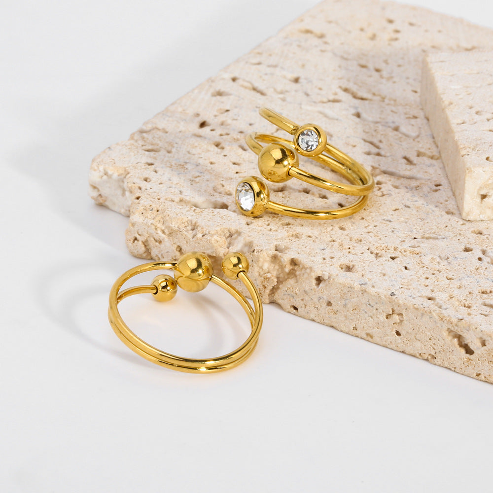 Ornament Female Irregular Personality Temperament Gold-plated Rings