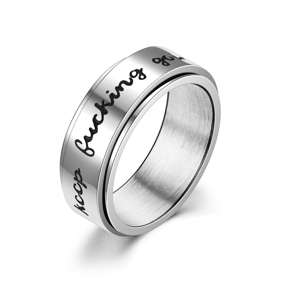 Slouchy Comfortable Fashion Decompression Rotatable Inspirational Rings