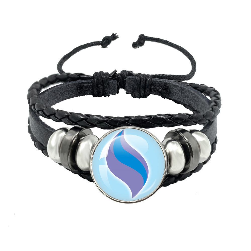 Women's & Men's Leather Time Stone Woven Hand Jewelry Bracelets