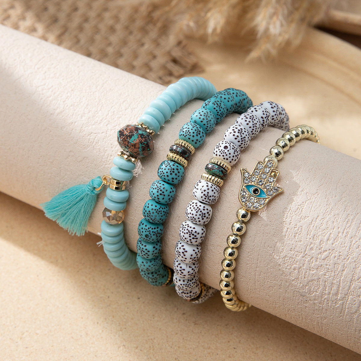 Style Bohemian Bead Design Sense Niche Contrast Bracelets