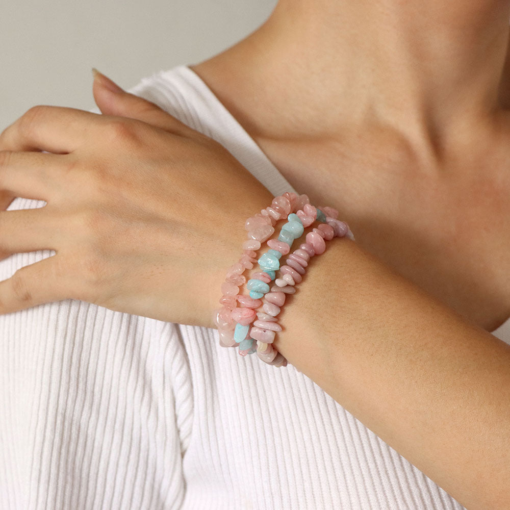 Women's & Men's Gravel Beads Three-piece Kraft Paper Tag Bracelets