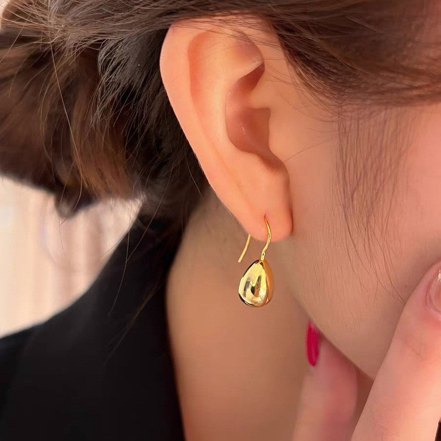 Sense Metal Cold Style Solid Water Drop Ear Earrings