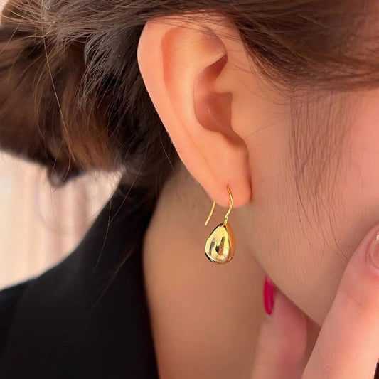 Sense Metal Cold Style Solid Water Drop Ear Earrings