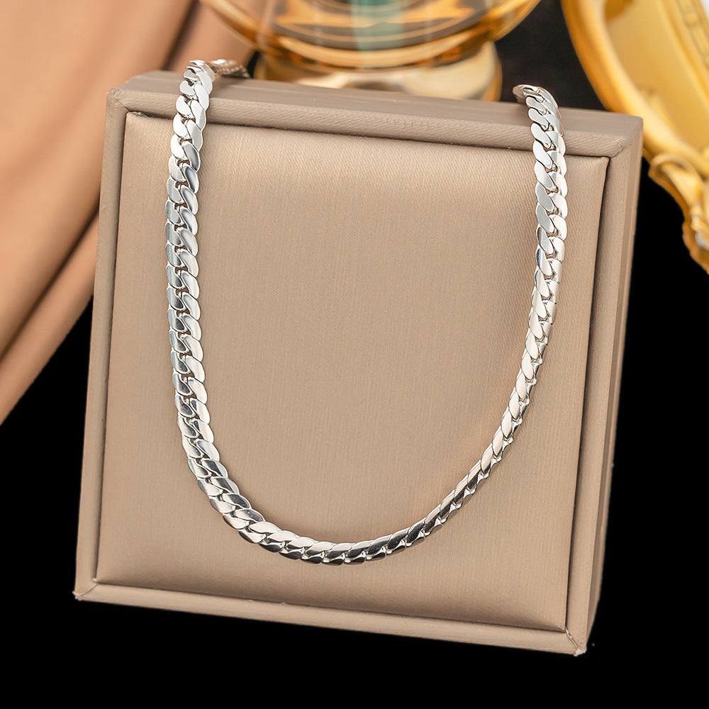 Titanium Steel Cuban Link Chain Hip Hop Cool Necklaces