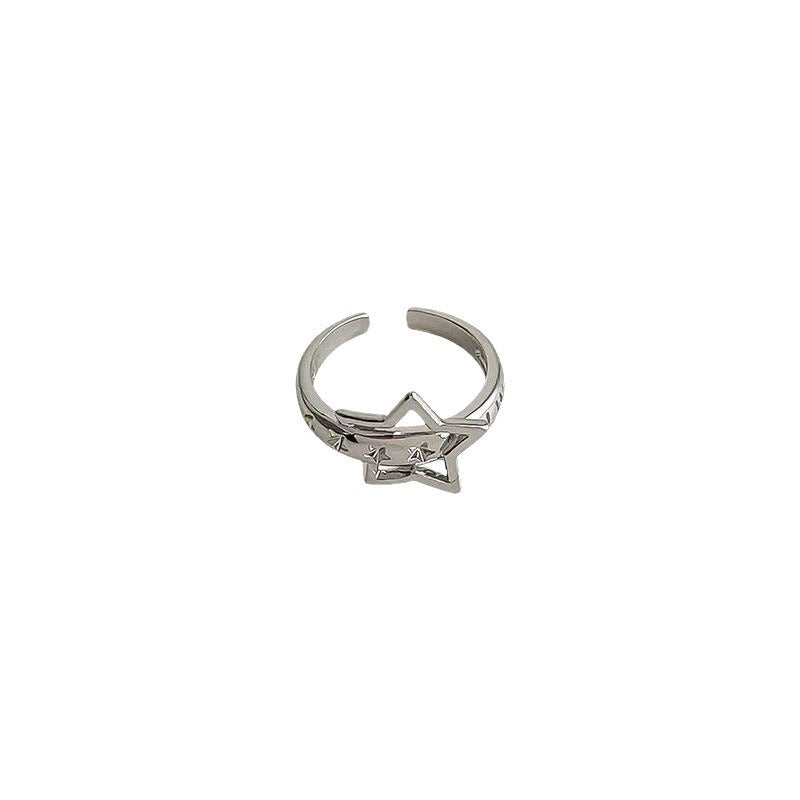 Star Moon Female Design Light Luxury High-grade Cold Style Rings