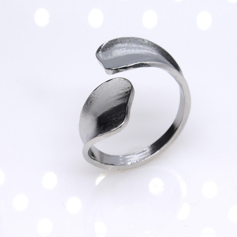 Women's & Men's Open Ornament Shaped Adjustable Stainless Steel Rings
