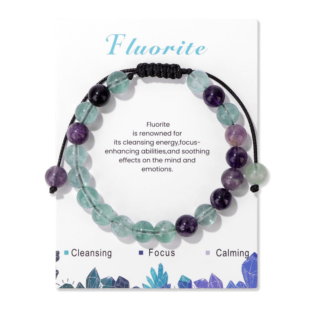 Men's Jam Amethyst Agate Woven Retro Simple Bracelets