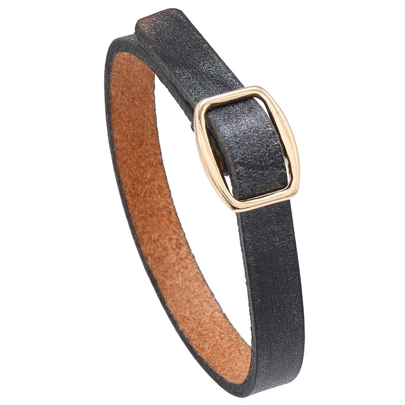 Cattle Leather Lettering Light Board Male Bracelets