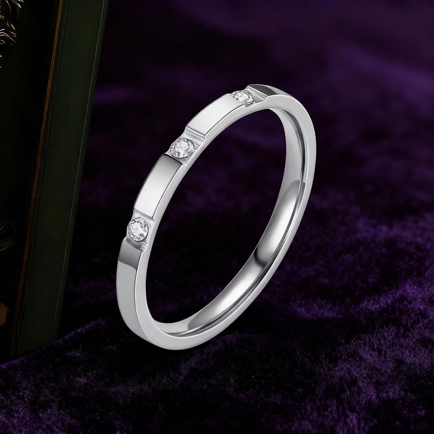Glamorous Titanium Steel Niche Shank Stainless Ring