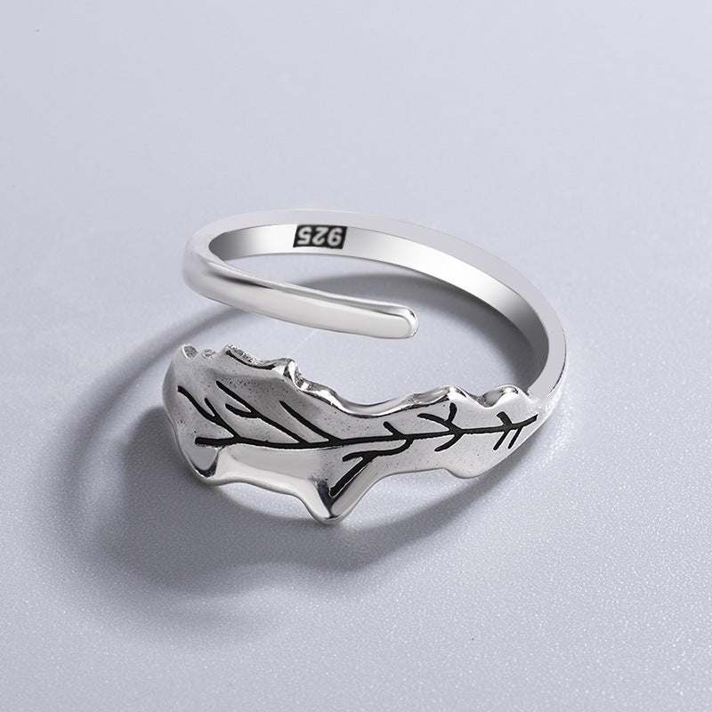 Retro Punk Distressed Snake Flower Personality Rings