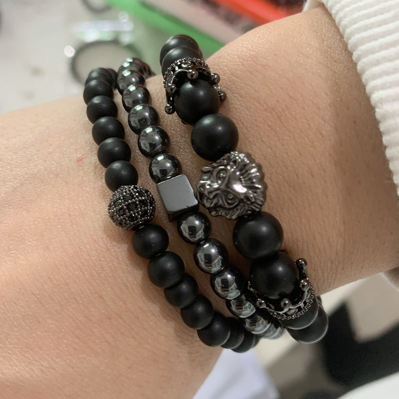 Men's Fashion Luxury Charm Hand Zircon Head Bracelets