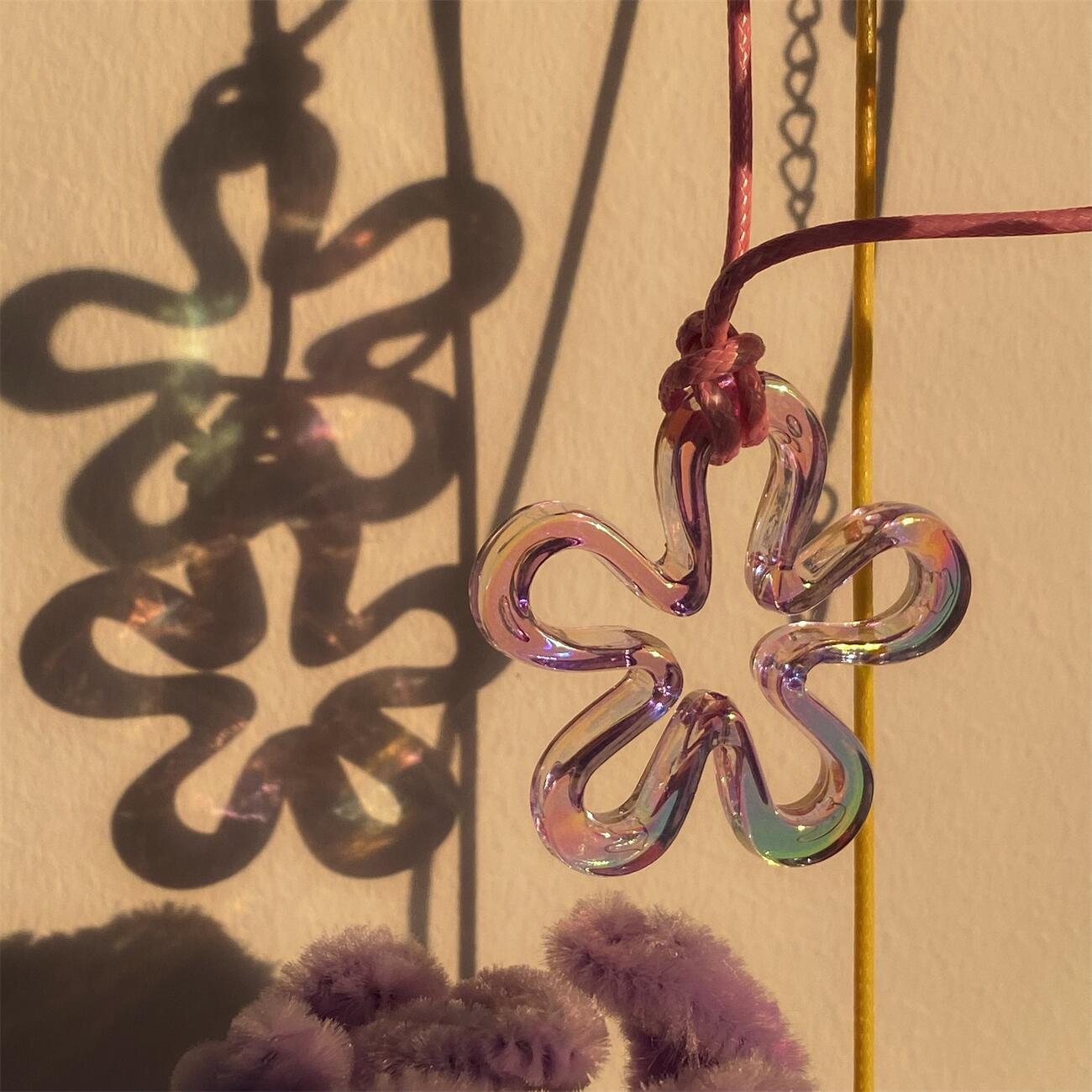 Laser Line Flower Style Design Hollow Necklaces