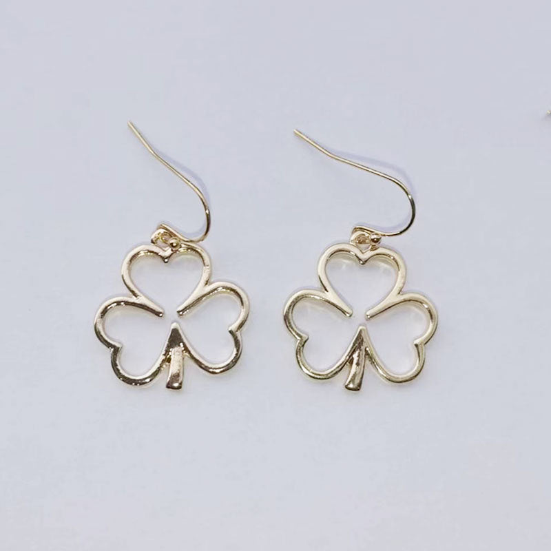 Irish Festival Alloy Dripping Green Hat Clover Earrings