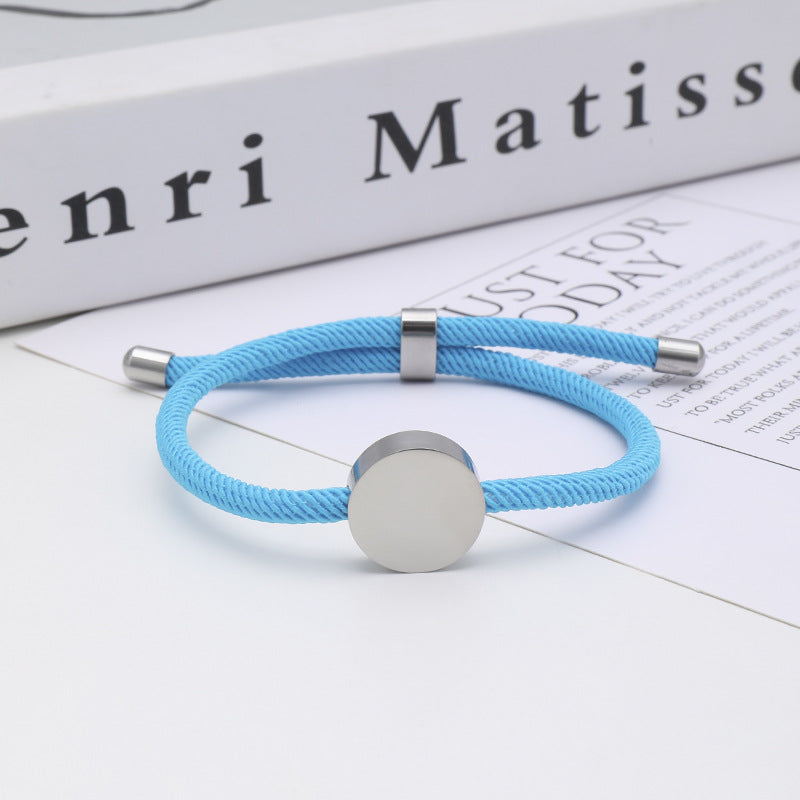 Women's & Men's Printing Material Round Adjustable Stainless Steel Bracelets