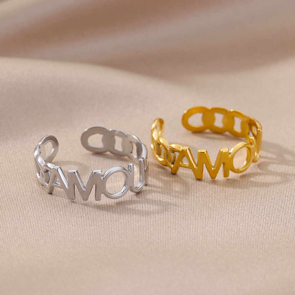 Men's Korean Style Simple Stainless Steel Geometric Rings