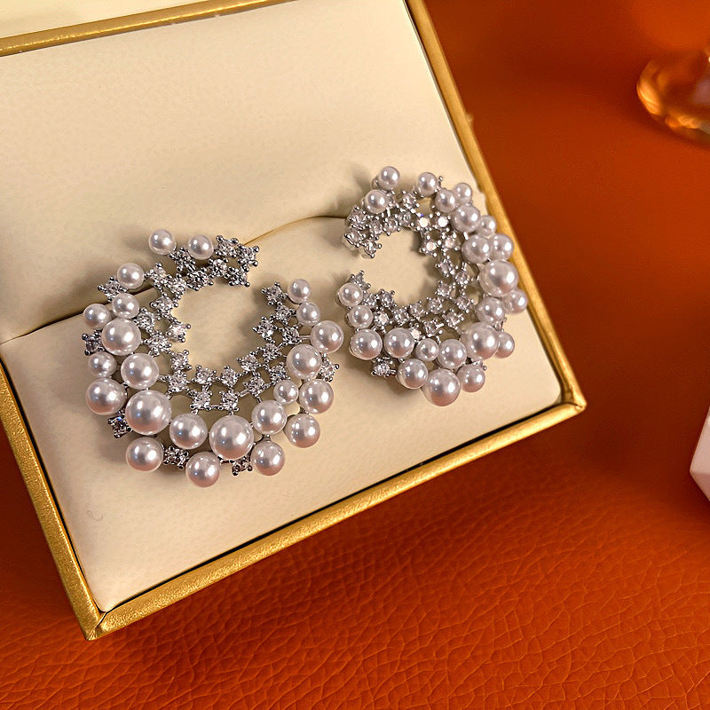 Shining Diamond Irregular Round Female Special Earrings