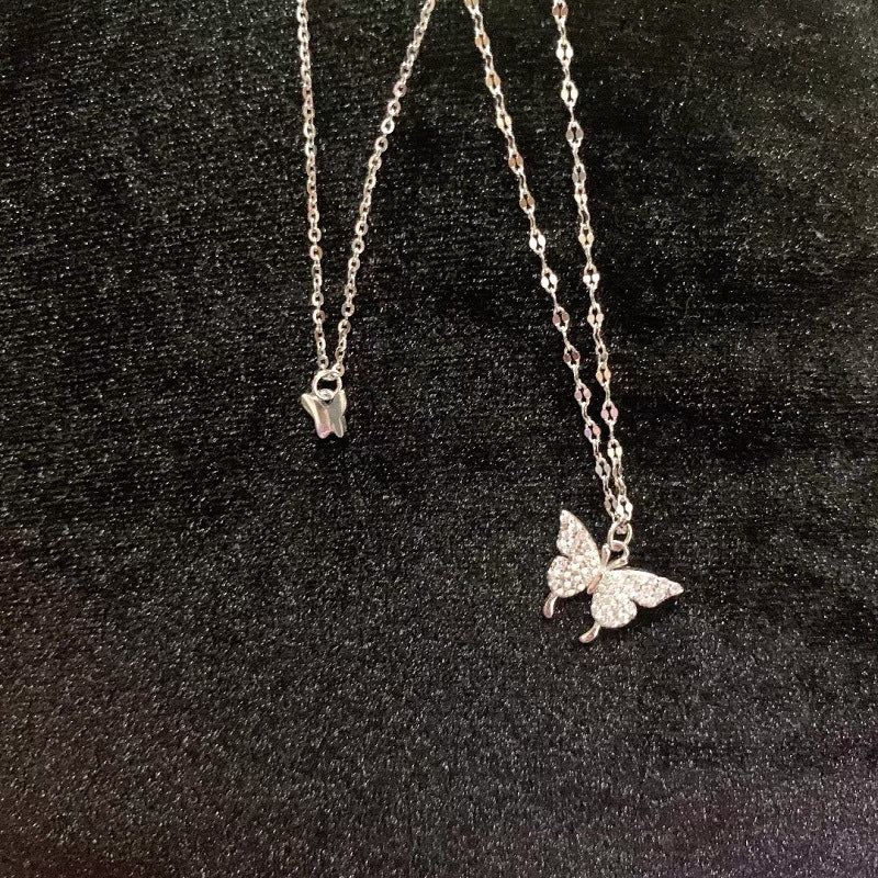 Women's Butterfly For Rhinestone Trendy Cold Clavicle Necklaces