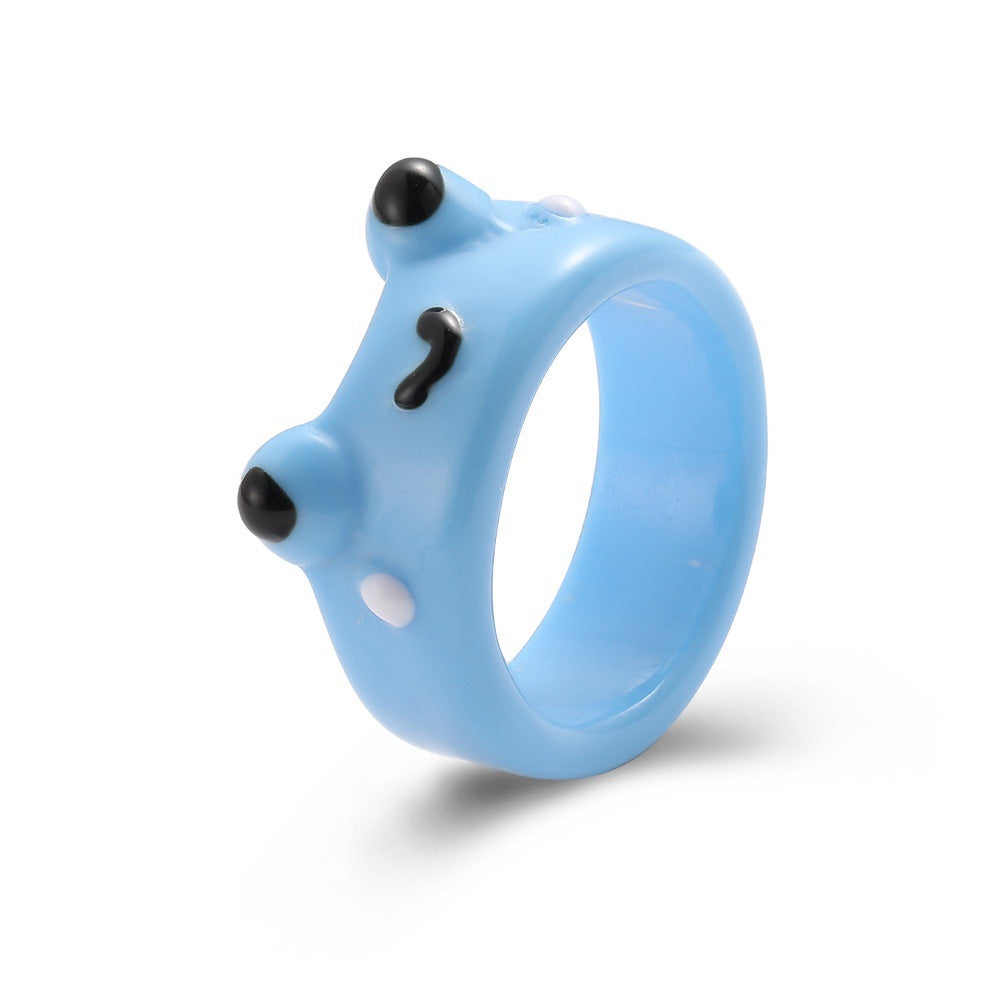 Frog Green Pair For Couple Resin Rings