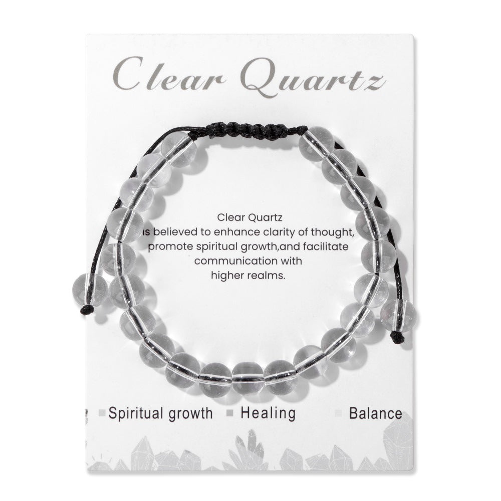 Men's Jam Amethyst Agate Woven Retro Simple Bracelets