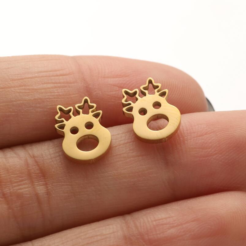 Accessories Stainless Steel Bear Elk Snake Bird Earrings