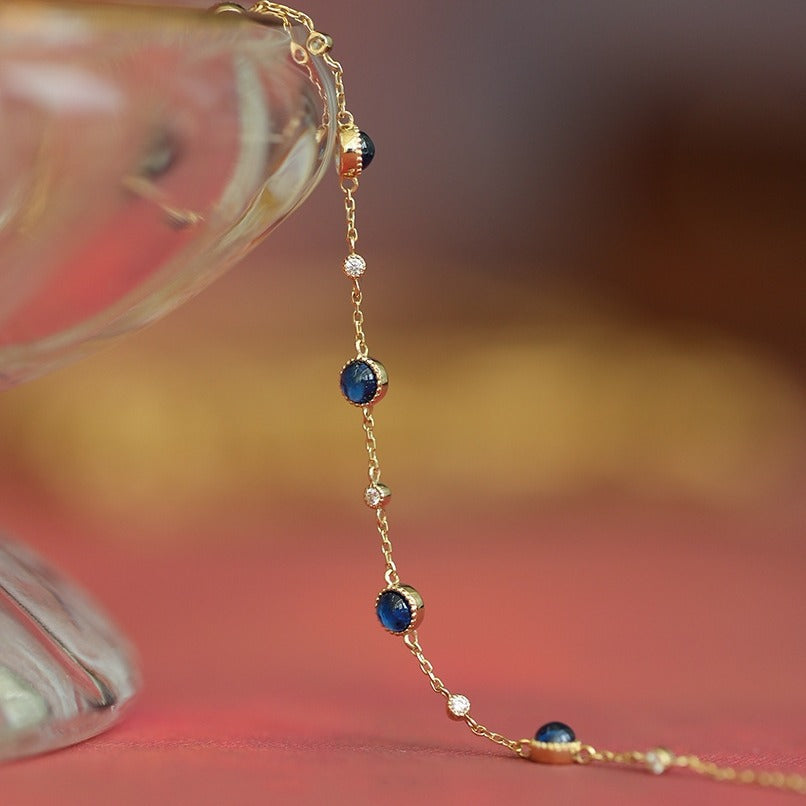 Women's Sier Plated Blue Stone Thin Light Luxury Bracelets