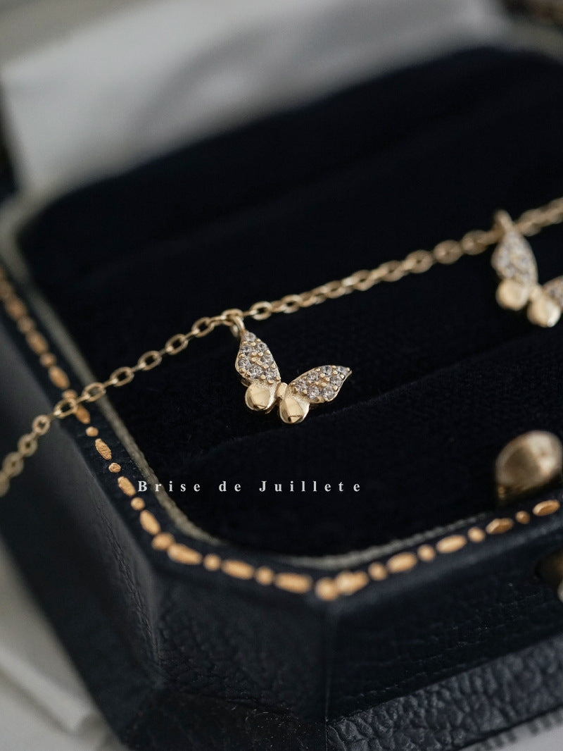 Three Butterflies Super Flash Inlaid Zircon Bracelets
