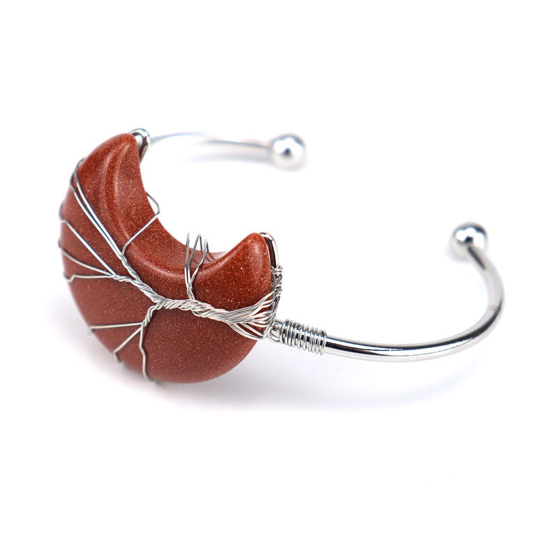 Handmade Sier Winding Lucky Tree Natural Bracelets