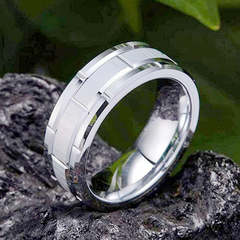 Men's Fashion Titanium Steel Temperament Wild Geometric Rings