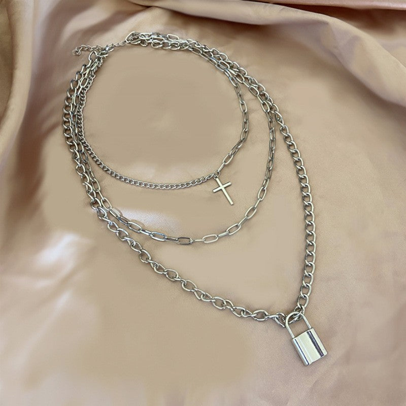 Hip Hop Cross Street Sweater Chain Necklaces