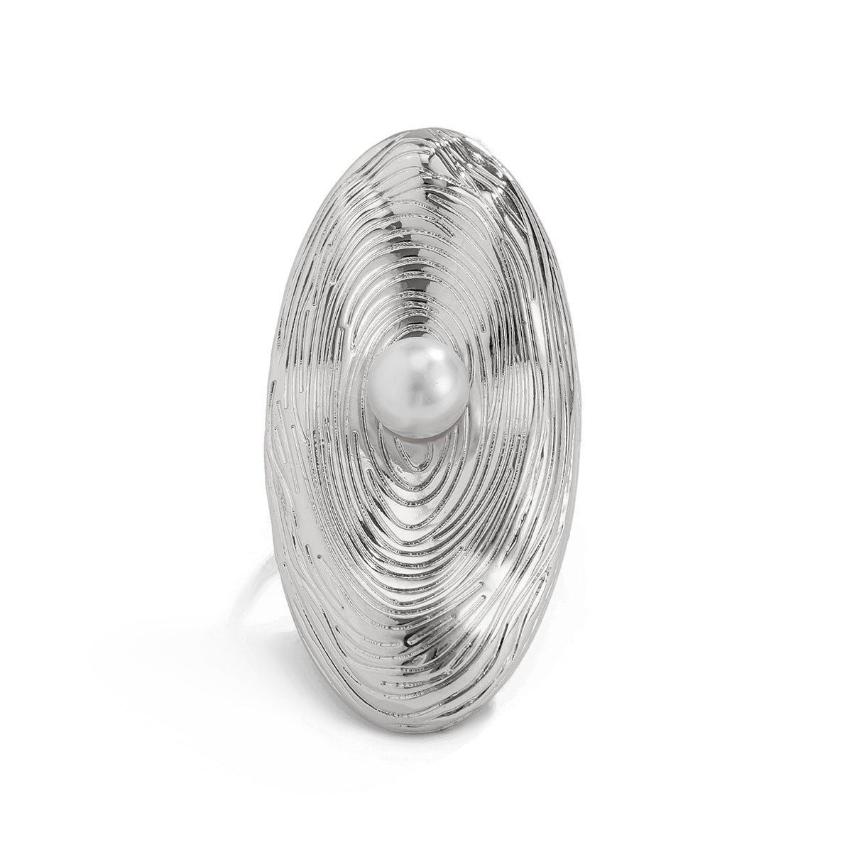 Winding Imitation Pearl Wind Niche Alloy Rings