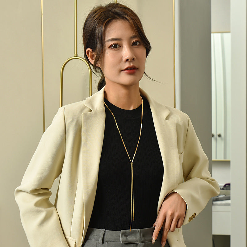 Women's To Wear Thick Chain Like Flat Snake Necklaces