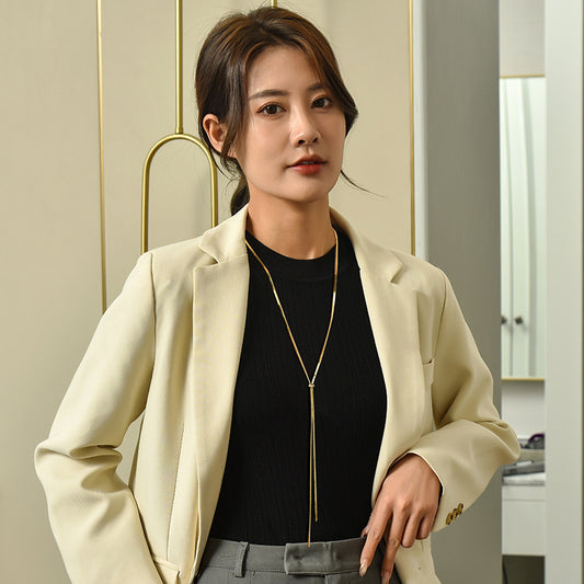 Women's To Wear Thick Chain Like Flat Snake Necklaces