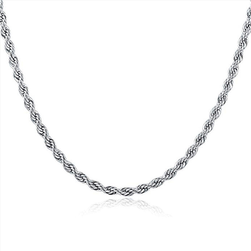 Women's & Men's Flowers Chain For Twist Choker Titanium Necklaces