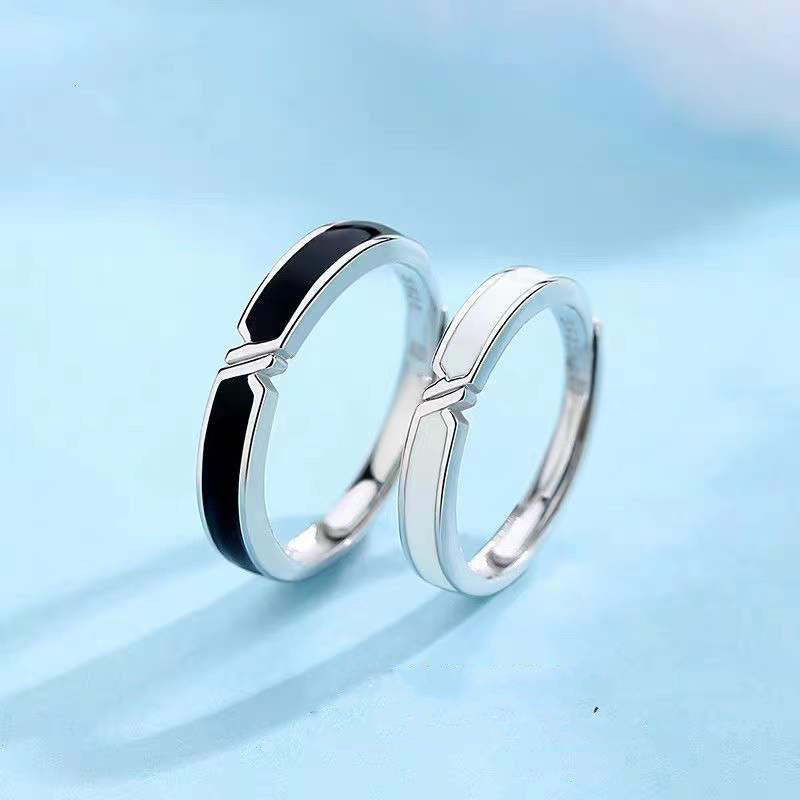 Women's & Men's Couple Pair Of Light Luxury Minority Rings