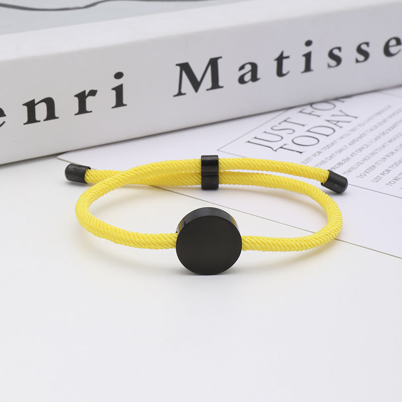 Women's & Men's Printing Material Round Adjustable Stainless Steel Bracelets