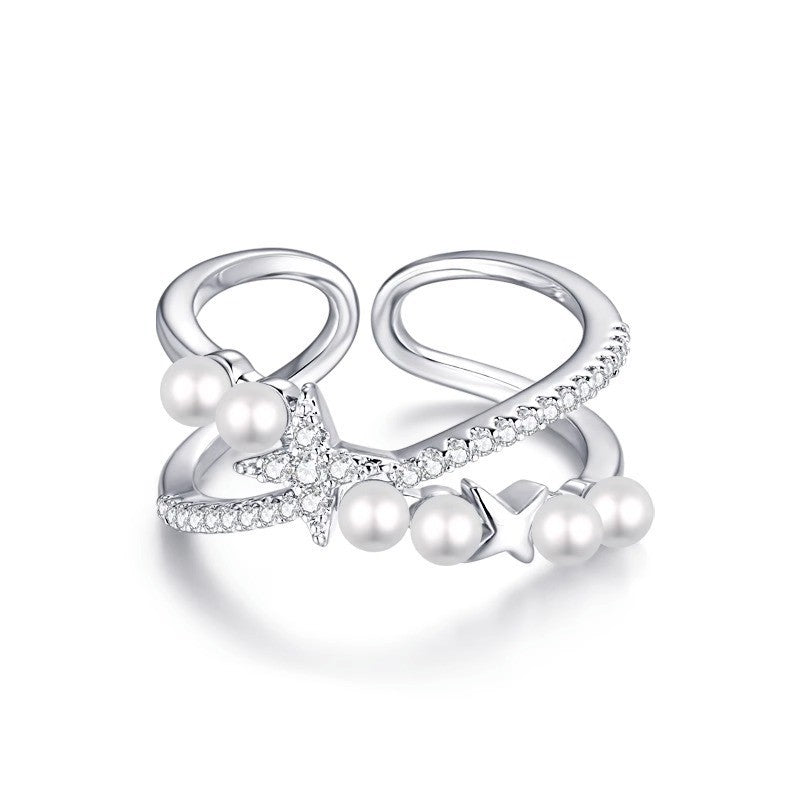 Circles Star Pearl Female Summer Fashion Rings