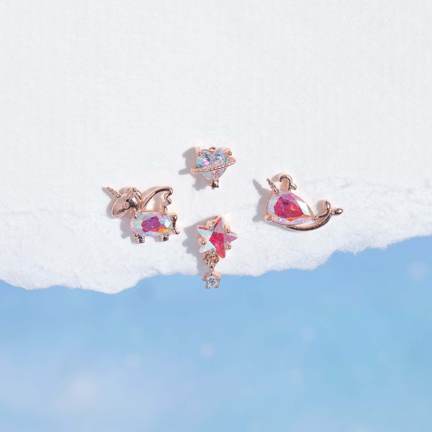Unicorn Loving Heart Zircon Female Artistic Earrings