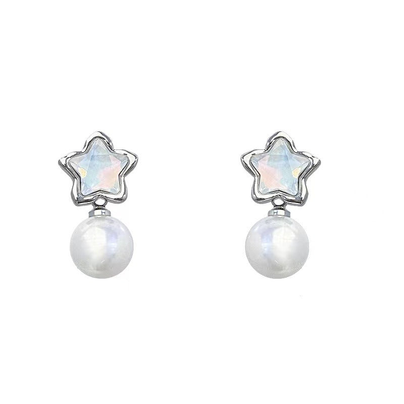 Women's Pearl Ear Sier Needle High-grade Light Earrings
