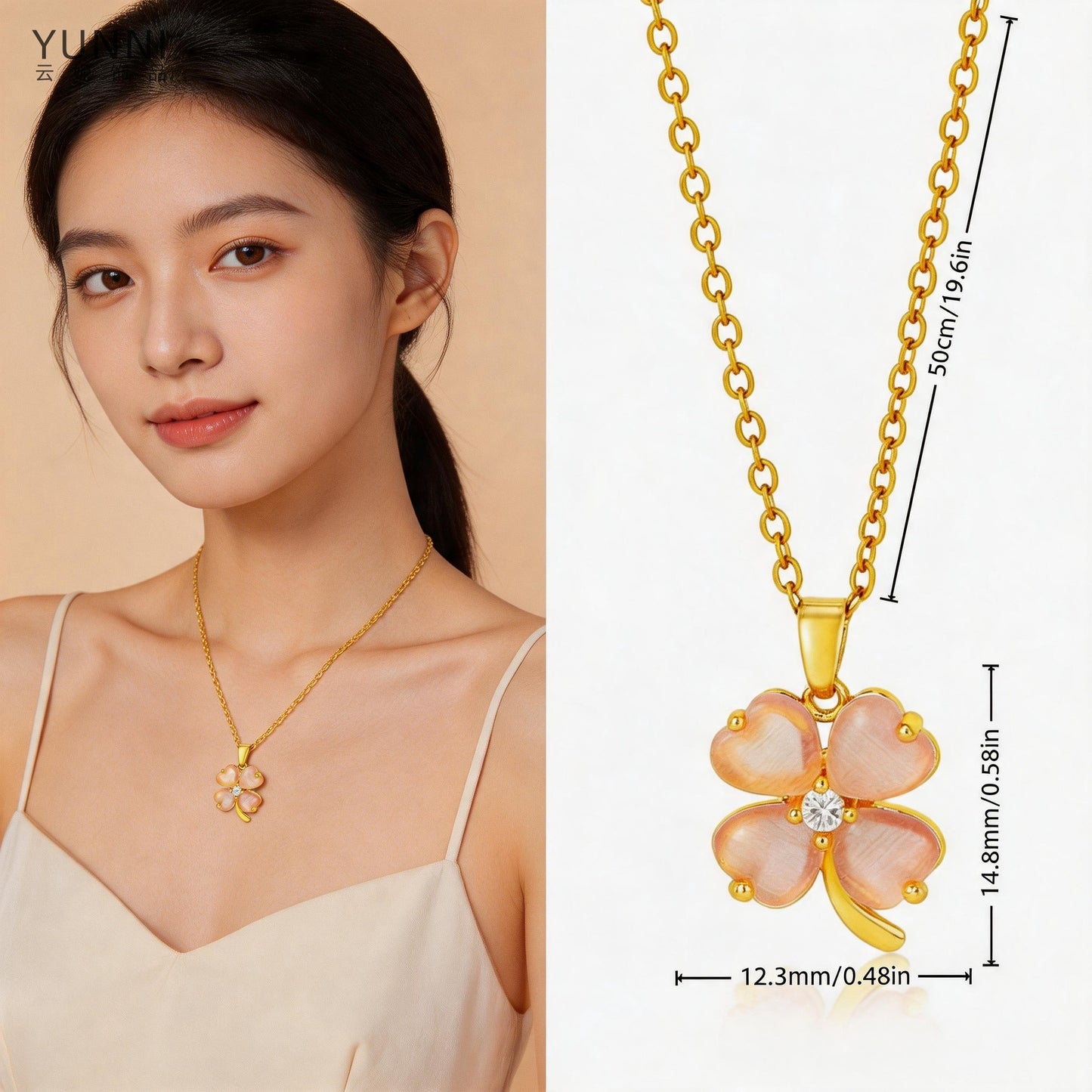 Clover Titanium Steel Affordable Luxury Style Necklaces