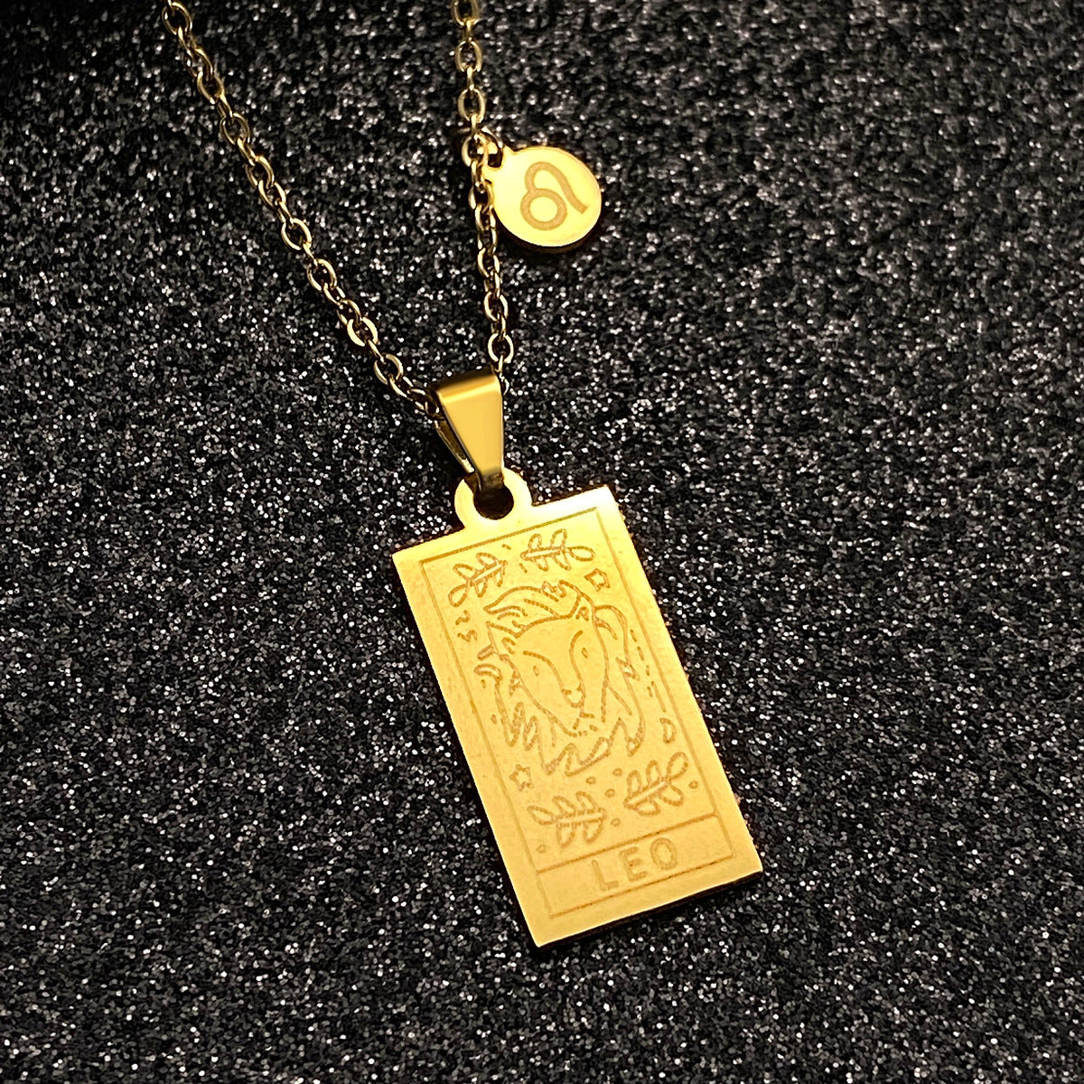 Women's Steel Constellation Square Retro Twee Tarot Necklaces