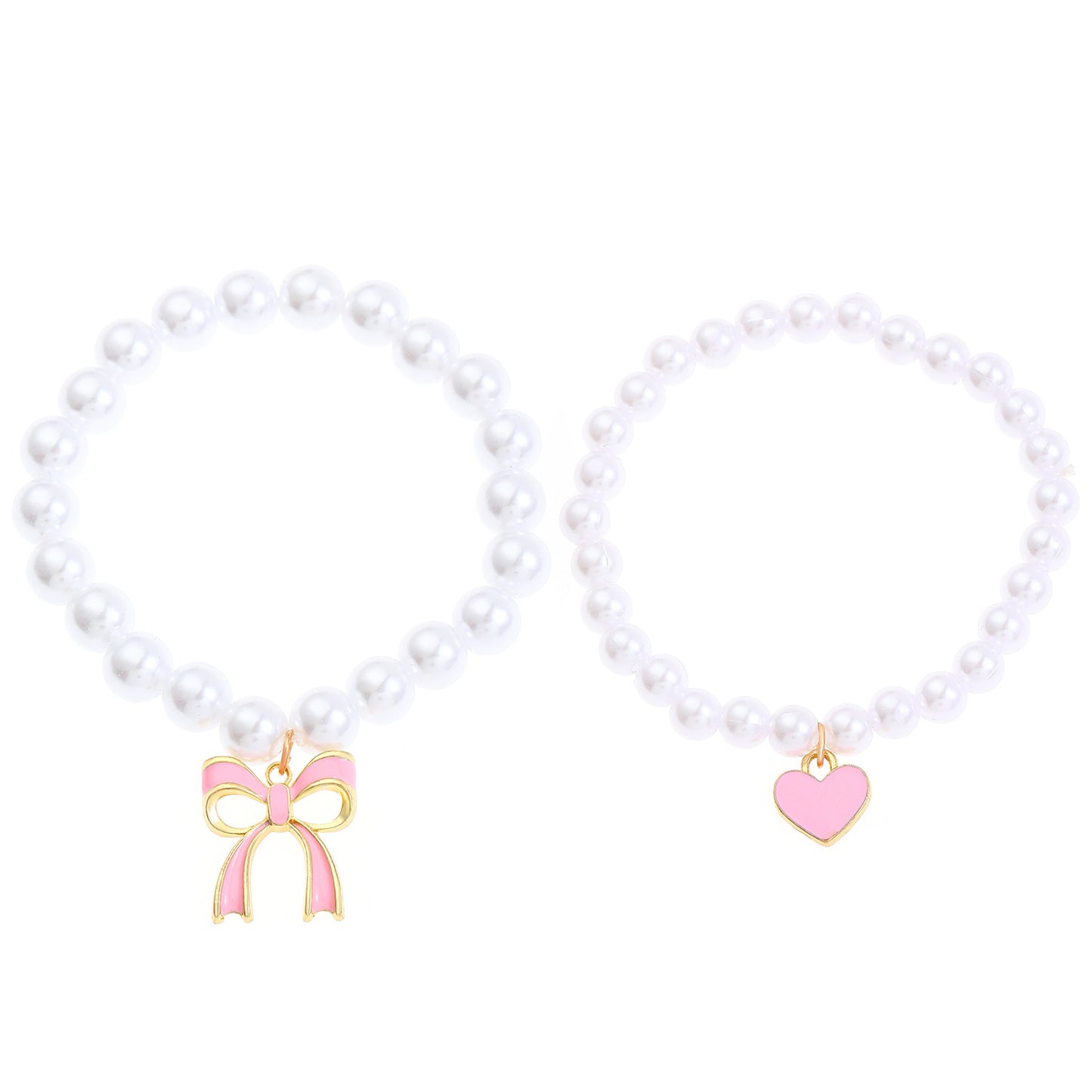 Sweet Pink Bow Pearl Female Personality Bracelets